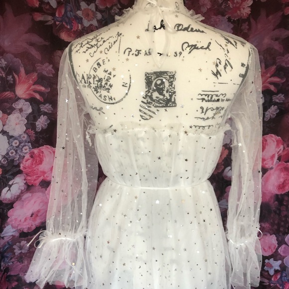 Dress fairy white mesh sequin princess star moon - Picture 11 of 11